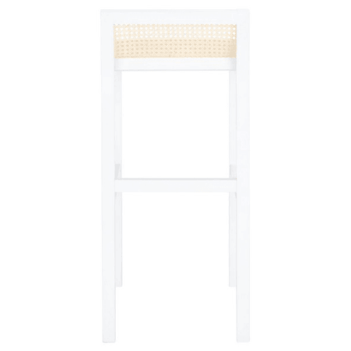 Safavieh Saito White-Natural Cane Low Back Bar Stool