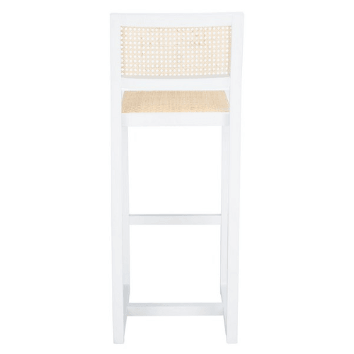 Safavieh Seika Natural Rattan White Bar Stool