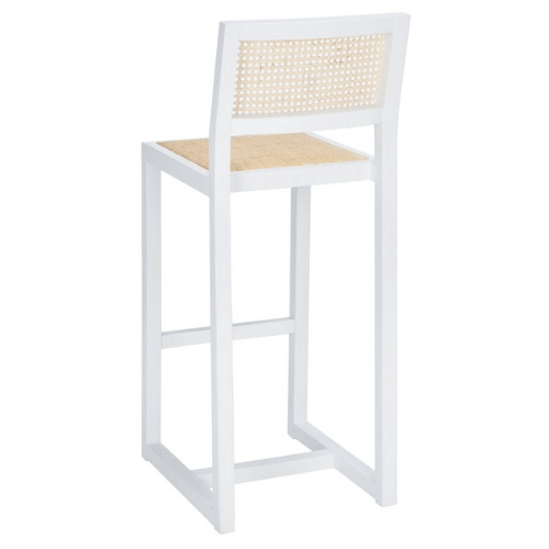 Safavieh Seika Natural Rattan White Bar Stool