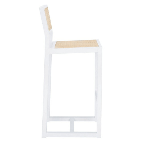 Safavieh Seika Natural Rattan White Bar Stool