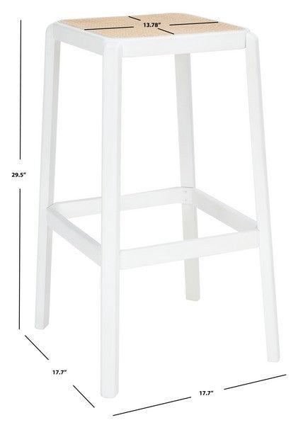 Safavieh Silus Cane White Backless Bar Stool