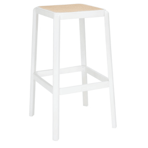 Safavieh Silus Cane White Backless Bar Stool