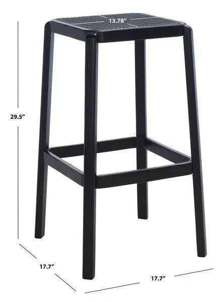 Safavieh Silus Black Backless Cane Bar Stool