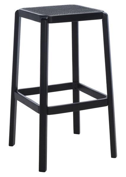 Safavieh Silus Black Backless Cane Bar Stool