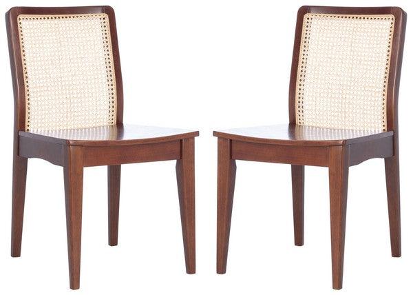 Safavieh Benicio Dark Brown-Natural Rattan Dining Chair (Set of 2)