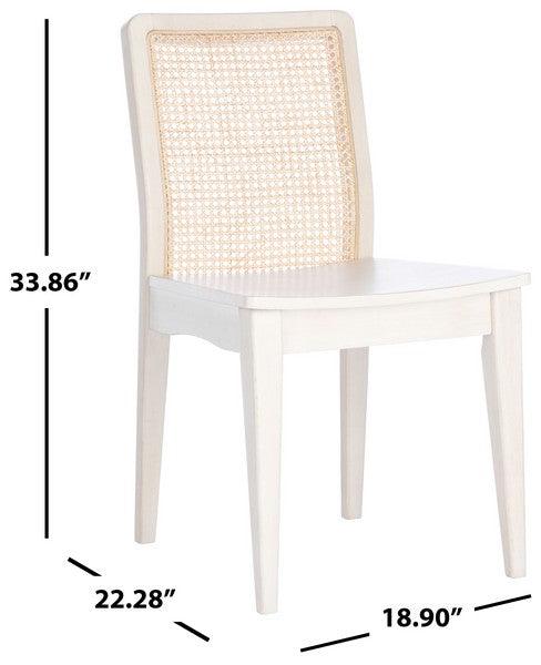 Safavieh Benicio White-Natural Cane Dining Chair (Set of 2)