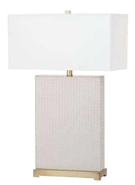 Safavieh Joyce Off-White Woven Faux Leather Table Lamp (Set of 2)