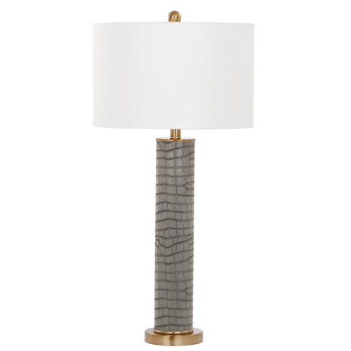 Safavieh Ollie Grey Faux Alligator Table Lamp (Set of 2)