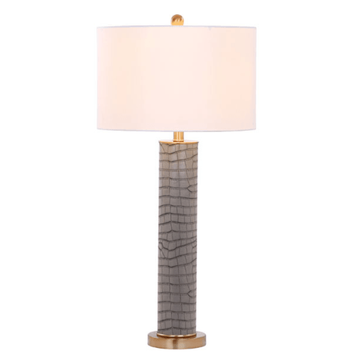 Safavieh Ollie Grey Faux Alligator Table Lamp (Set of 2)