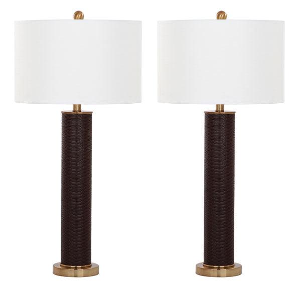 Safavieh London Brown Faux Snakeskin Table Lamp