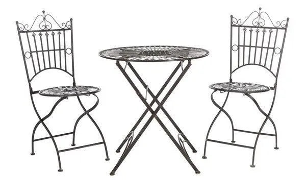 Safavieh Belen Black Rust Metal Outdoor Bistro Set (3 Piece Set)