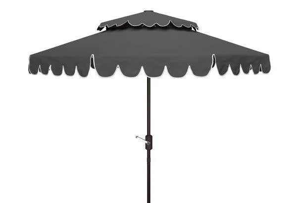 Safavieh Venice Grey Double Top Round Crank Umbrella (9ft)