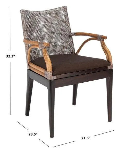 Safavieh Gianni British Colonial Brown Rattan Arm Chair