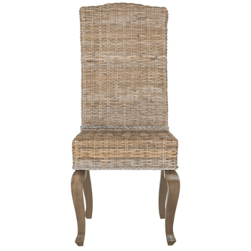 Safavieh Milos Grey Wicker Dining Chair (Set of 2)