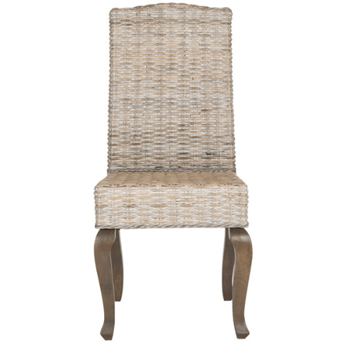 Safavieh Milos White Washed Wicker Dining Chair (Set of 2)