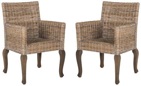 Safavieh Armando Natural Wicker Dining Chair (Set of 2)