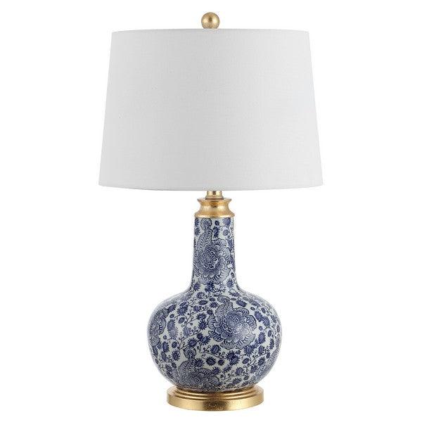 Safavieh Leia Blue-White Floral Ceramic Table Lamp