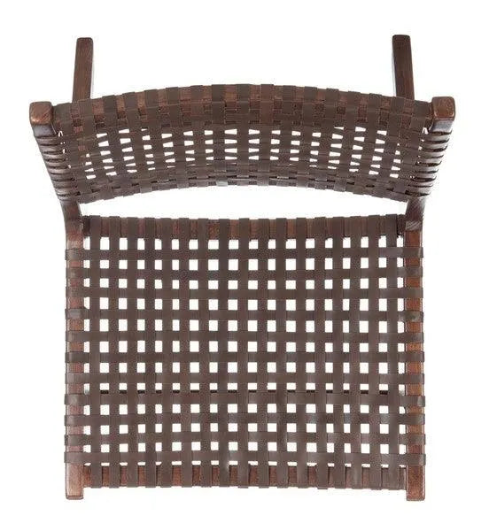 Safavieh Luna Brown Leather Woven Accent Chair