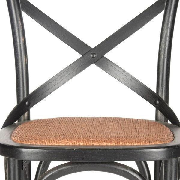 Safavieh Franklin Black X Back Rattan Seat Bar Stool