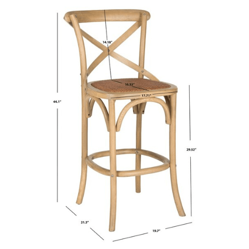 Safavieh Franklyn Oak Finished X Back Bar Stool