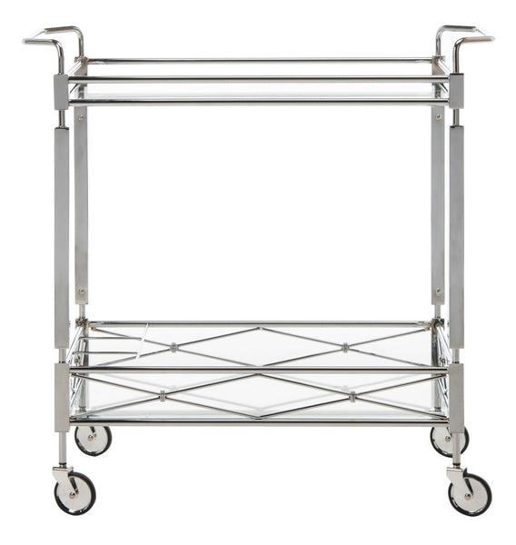 Safavieh Ingrid Art Deco Chrome Rectangle Bar Cart