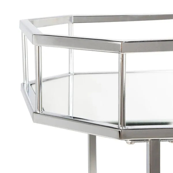 Safavieh Silva Silver Octagon Bar Cart