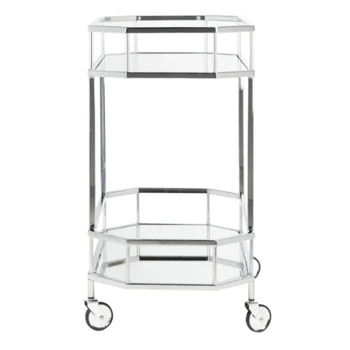 Safavieh Silva Silver Octagon Bar Cart