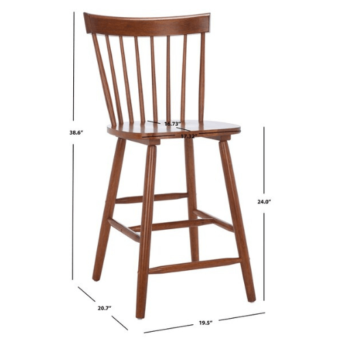 Safavieh Providence Walnut Spindle Back Counter Stool (Set of 2)