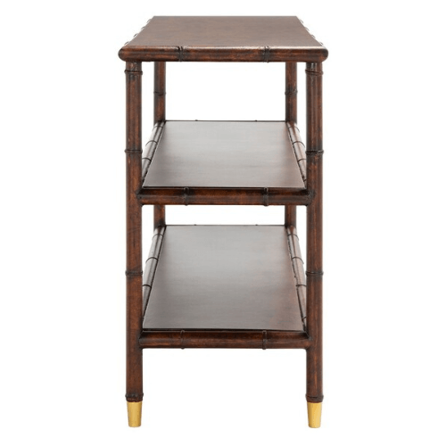 Safavieh Tudor Brown-Gold Chinoiserie Bamboo Console Table