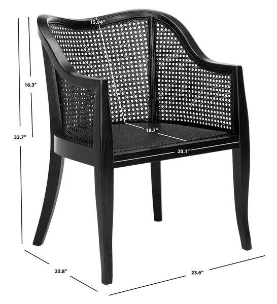 Safavieh Maika Black Cane Contemporary Dining Chair