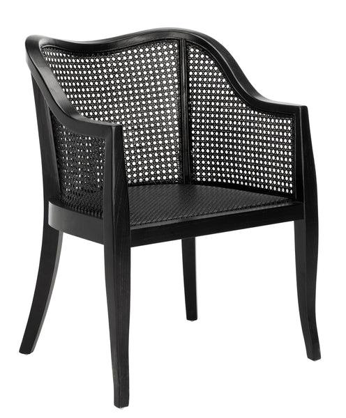 Safavieh Maika Black Cane Contemporary Dining Chair