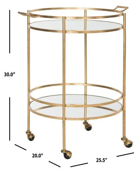 Safavieh Lavinia Lustrous Gold Finished Bar Cart