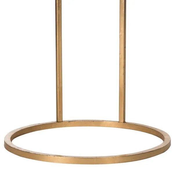 Safavieh Calvin Round Antique Gold Leaf End Table