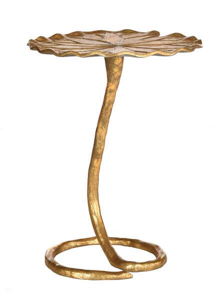 Safavieh Justina Sculptural Gold Leaf Side Table