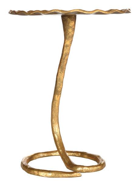 Safavieh Justina Sculptural Gold Leaf Side Table