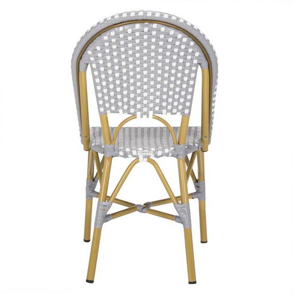 Safavieh Salcha Grey-White Indoor Outdoor Rattan Bistro Side Chair (Set of 2)