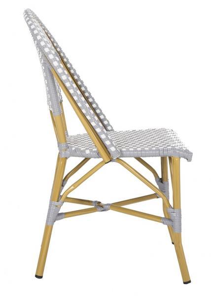 Safavieh Salcha Grey-White Indoor Outdoor Rattan Bistro Side Chair (Set of 2)