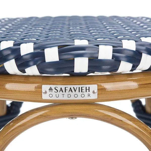 Safavieh Kipnuk Navy-White Rattan Indoor Outdoor Bar Stool