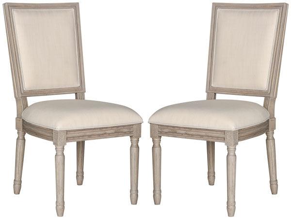 Safavieh Buchanan Beige Linen Rustic Grey Brasserie Side Chair (Set of 2)