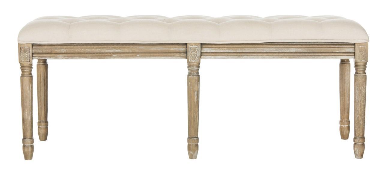 Safavieh Rocha French Brasserie Beige Linen Bench