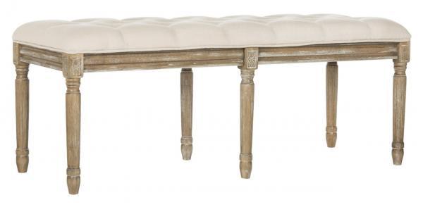 Safavieh Rocha French Brasserie Beige Linen Bench