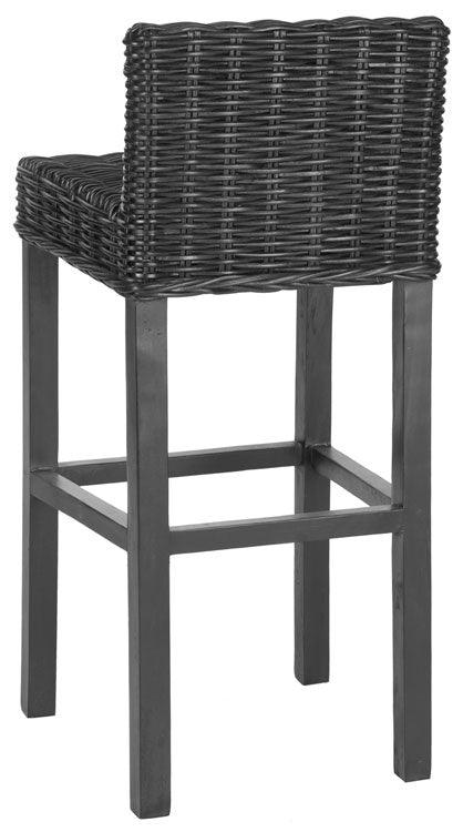 Safavieh Cypress Island Black Rattan Bar Stool