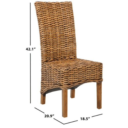 Safavieh Isla Walnut Brown Finished Wicker Side Chair (Set of 2)