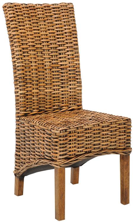 Safavieh Isla Walnut Brown Finished Wicker Side Chair (Set of 2)