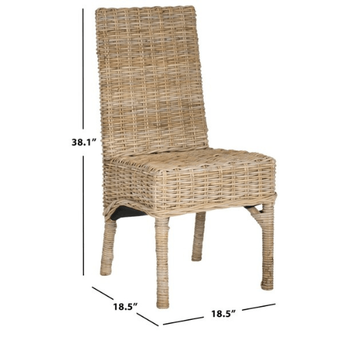 Safavieh Beacon Natural Woven Rattan Side Chair (Set of 2)