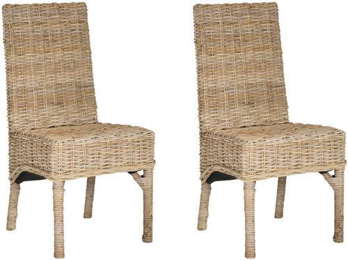 Safavieh Beacon Natural Woven Rattan Side Chair (Set of 2)