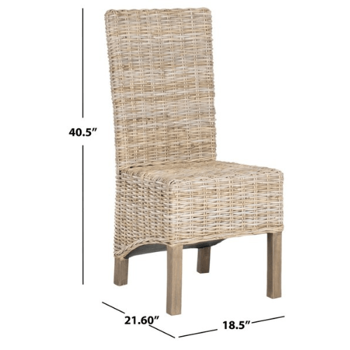 Safavieh Pembrooke Antique Grey-Natural Rattan Side Chair (Set of 2)