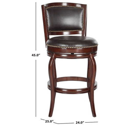 Safavieh Pasquale Dark Brown Italian Style Bar Stool