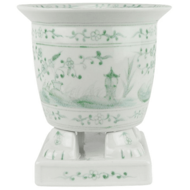 The Enchanted Home Footed Porcelain Planter (Green)