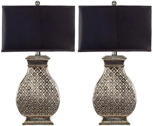 Safavieh Malaga Antique Silver Spanish Revival Table Lamp (Set of 2)